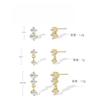 3pcs Set Exquisite Trend Gold Color Stainless Steel Irregular Geometry Rhombus Inlay Zircon Stud Earrings for Women Jewelry Sets