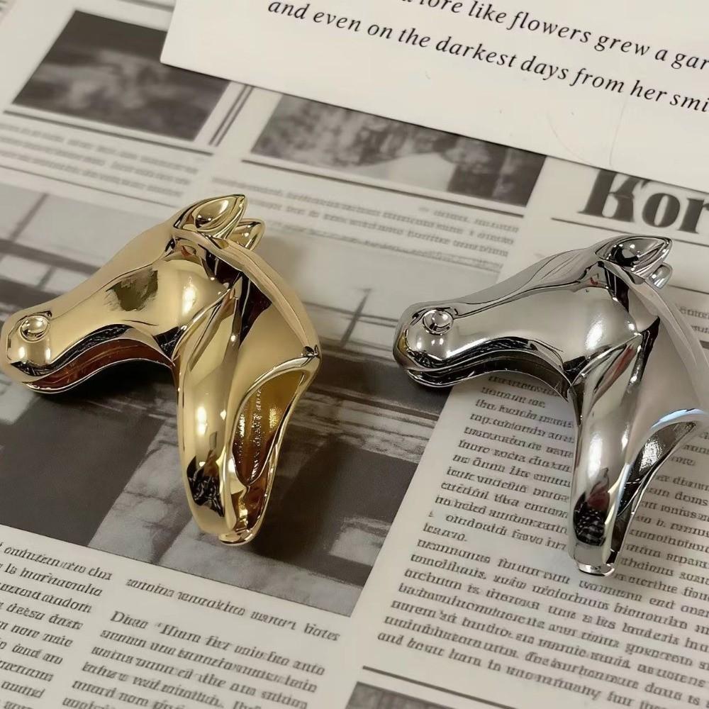Cartoon Zodiac Horse Head Ring Horse Opening Finger Ring Zinc Zinc Alloy Pony Ring Valentine's Day