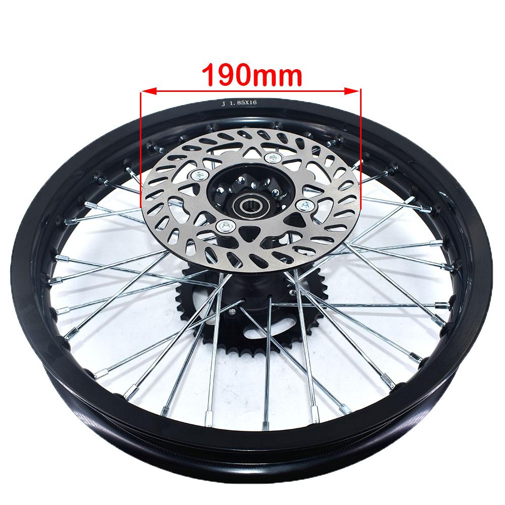 Rear Rims Aluminum Alloy 1.85X16" Inch Disc Plate Wheel with Disc Brake&sprocket for KLX CRF Kayo Apollo BSE Pit Bike Dit Bike