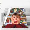 Flannel Throw Blanket Home - Comedy Film Home Alone Funny Warm Plush Blankets Soft Bedding for Bed Living Room Home Travel Couch