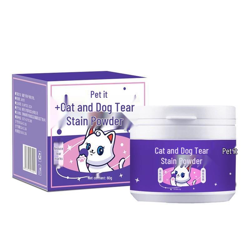 

Tear Stain Remover Powder for Cats & Dogs - Eye Cleaning & Booger Removal for Bichon, Pomeranian & More