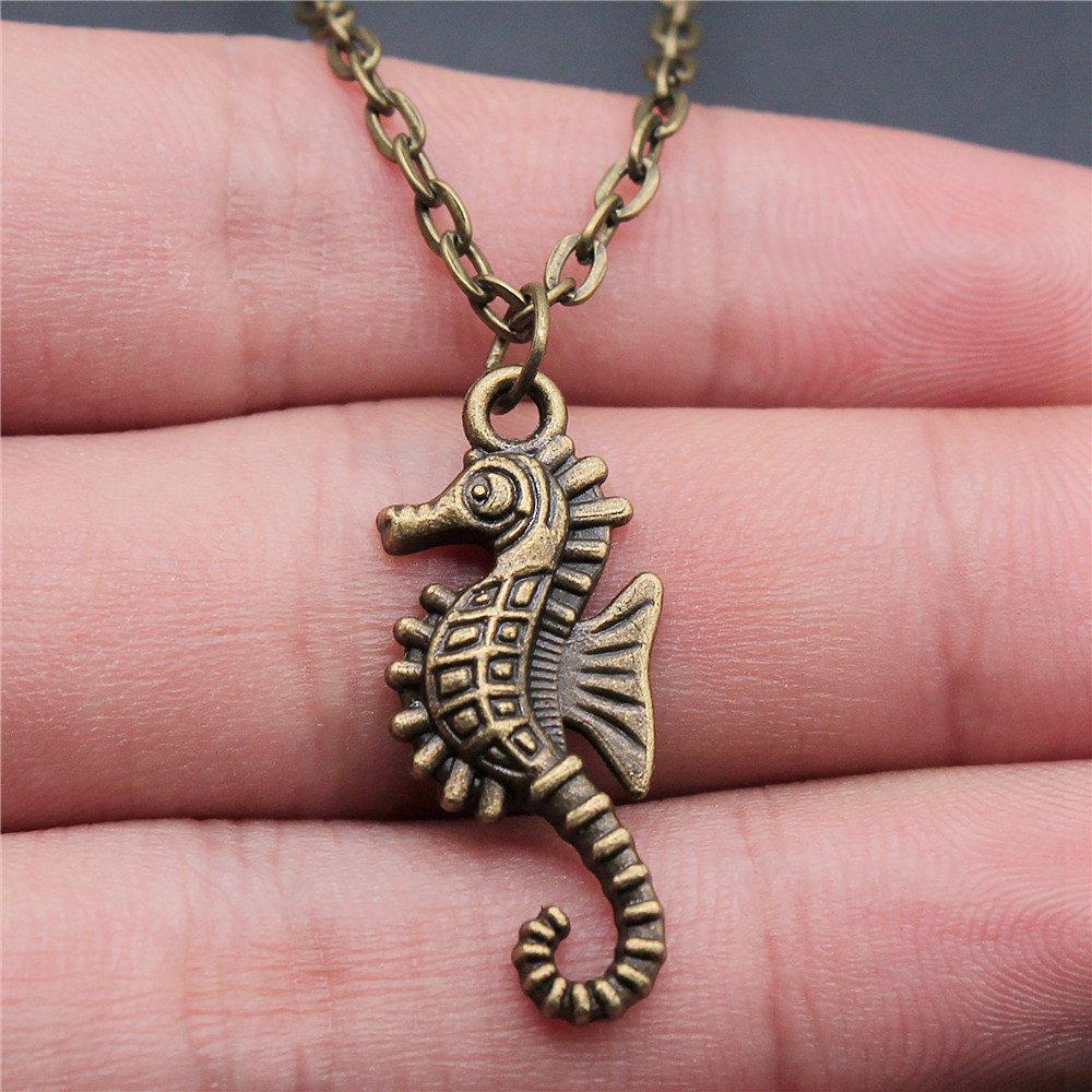Mermaid Dolphin Ocean Life Pendant Antique Bronze Metal Men Collar Necklace Fashion Gift