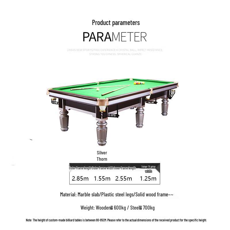 Shuangan 9-Foot Chinese 8-Ball Billiard Table