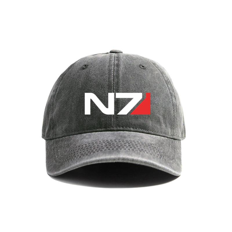 Mass Effect N7 Baseball Caps Distressed Hats Cap Unisex Women Retro Outdoor Summer Adjustable N7 Hats MZ-010