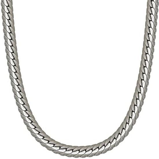Phiten Limited Edition Titanium 5.5mm Flat Kihira Chain Necklace (40cm) Mens