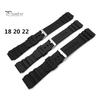 18–22 mm Herren-Armbanduhr aus schwarzem Silikonkautschuk, wasserdicht, für Sport-Armbanduhren