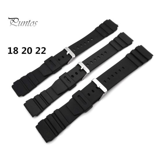 18–22 mm Herren-Armbanduhr aus schwarzem Silikonkautschuk, wasserdicht, für Sport-Armbanduhren