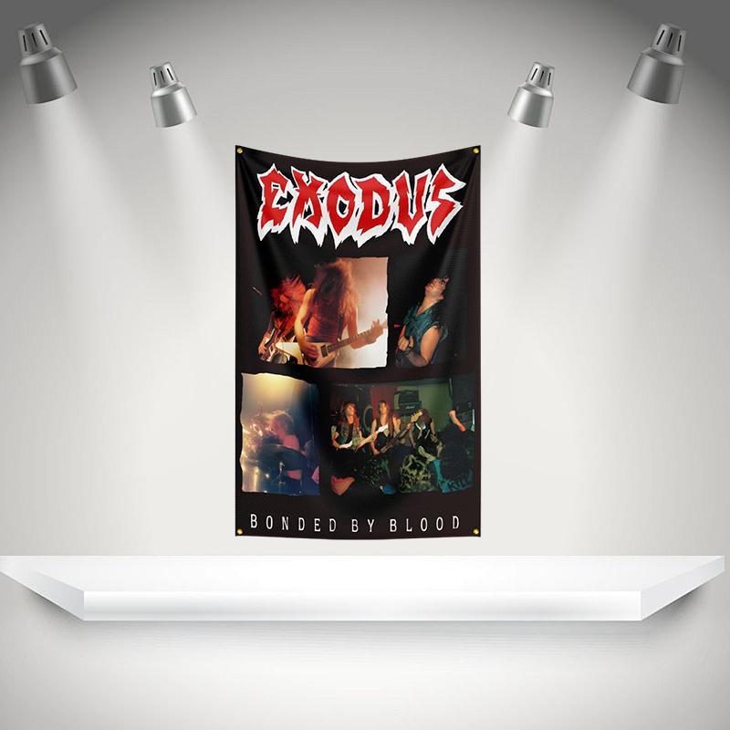 E-Exoduss Flag Rock Music Band Banner HD Printing Tapestry Exhibition, Music Band Fans, Garage Decor