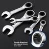 Short handle adjustable head ratchet wrench mini fast ratchet wrench labor-saving auto repair hardware dual-purpose wrench tool