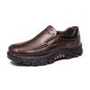 Leather shoes men's casual leather in the elderly soft sole one pedal large size 4648 summer new cowhide dad shoes