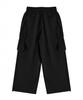 NODU Cargo Tuck Drawstring Wide-Leg Pants [Black]