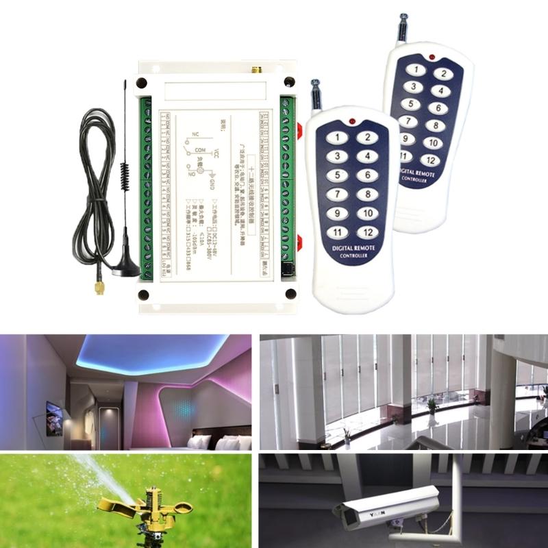 DC12V 24V Relais Fernbedienungsschalter, 12CH l Drahtlose Fernbedienungsschalter für Deckenleuchten und Lampen