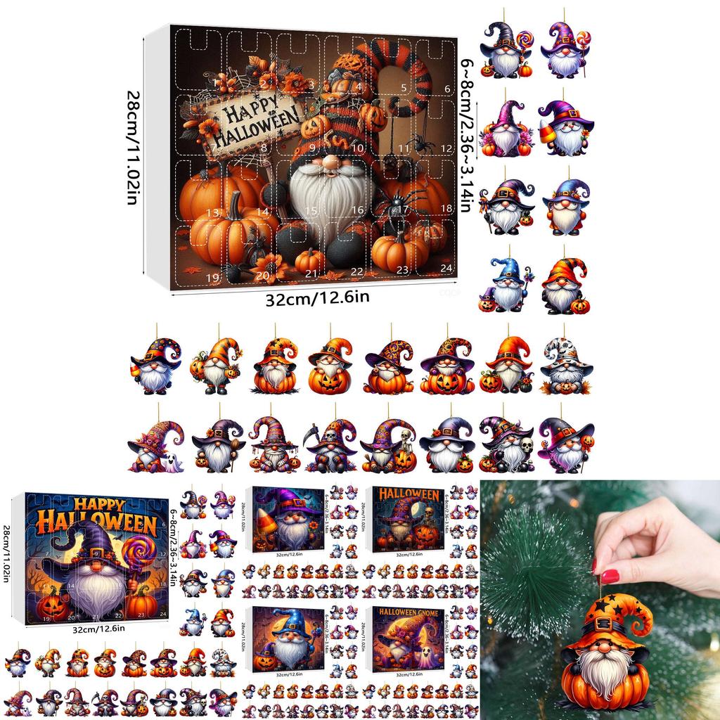 Halloween Series Dwarf Acrylic Wall Ornaments With 24 Pieces For Holiday Party And Gift Giving