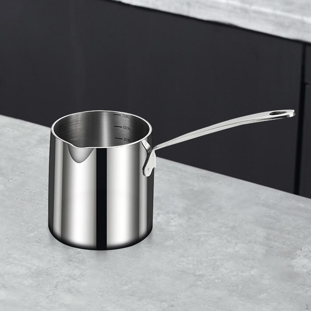 Deep Fryer Cooking Pot Saute Pan Practical Comfortable Grip Small with Handle Milk for Home