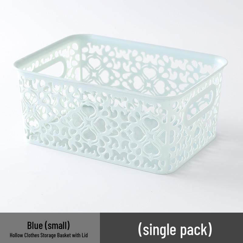 Lingerie Storage Box with Lid - Hollow Design Plastic Organizer for Bras and Underwear