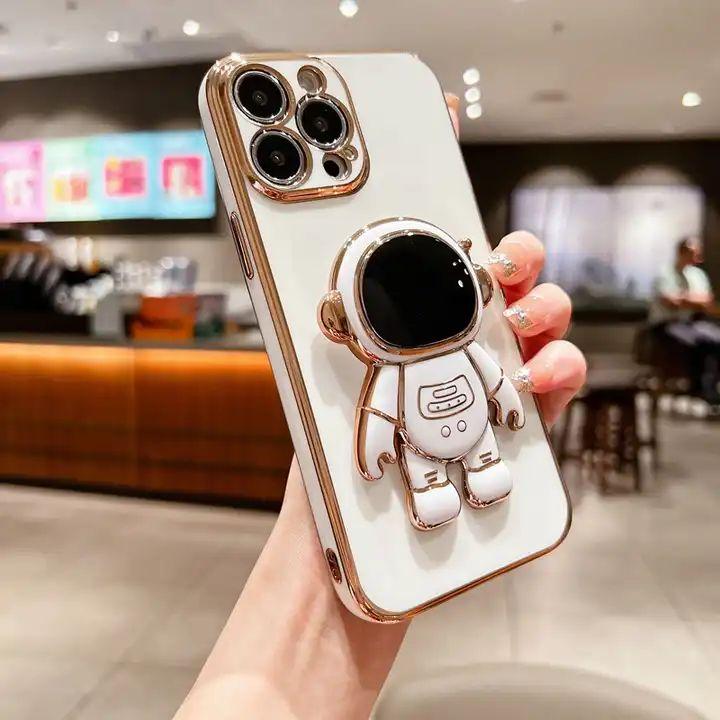 6d Astronaut Phone case Electroplating Astronaut Holder Electroplated Phone case for iphone 15 14 13 12 11 Pro Max Opp Bag&For iPhone 13 Pro белый
