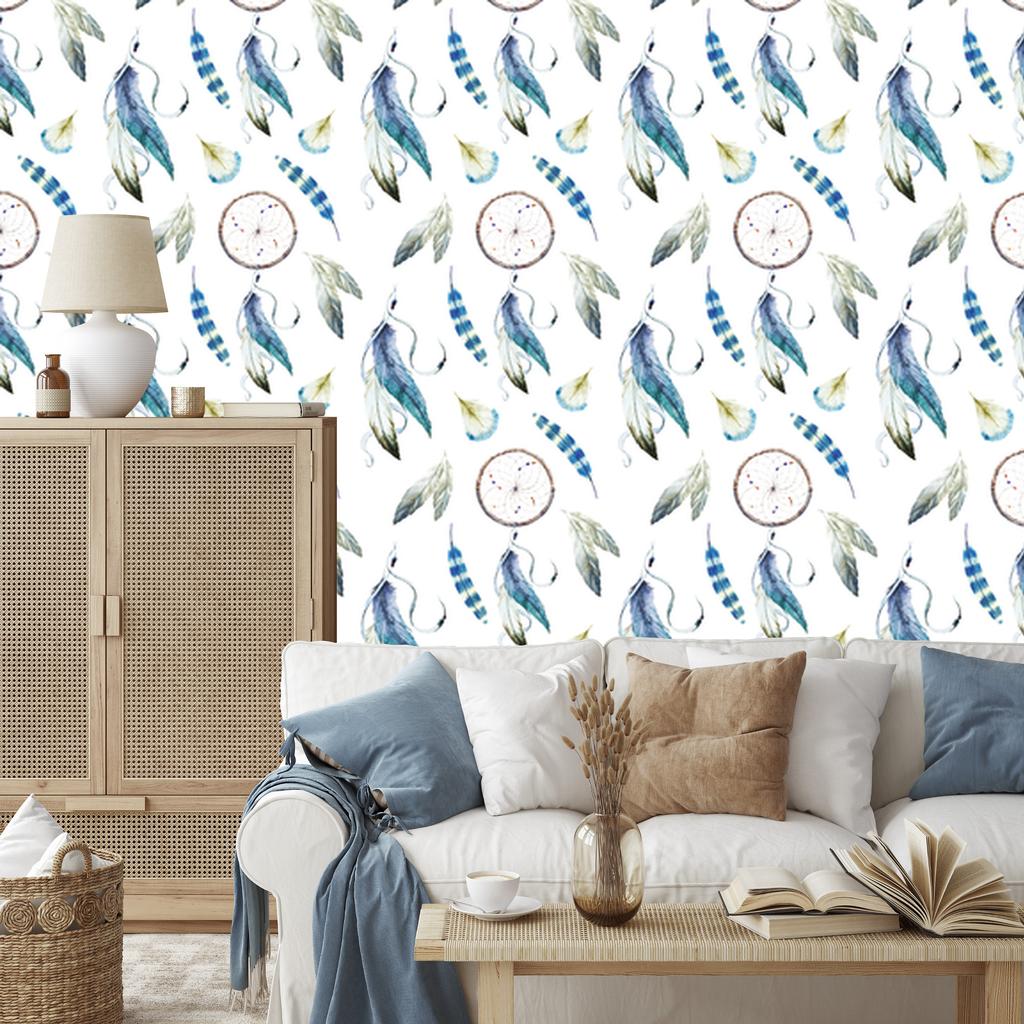 Feather Dreamcatchers Wallpaper for Living Room and Bedroom 50x1000