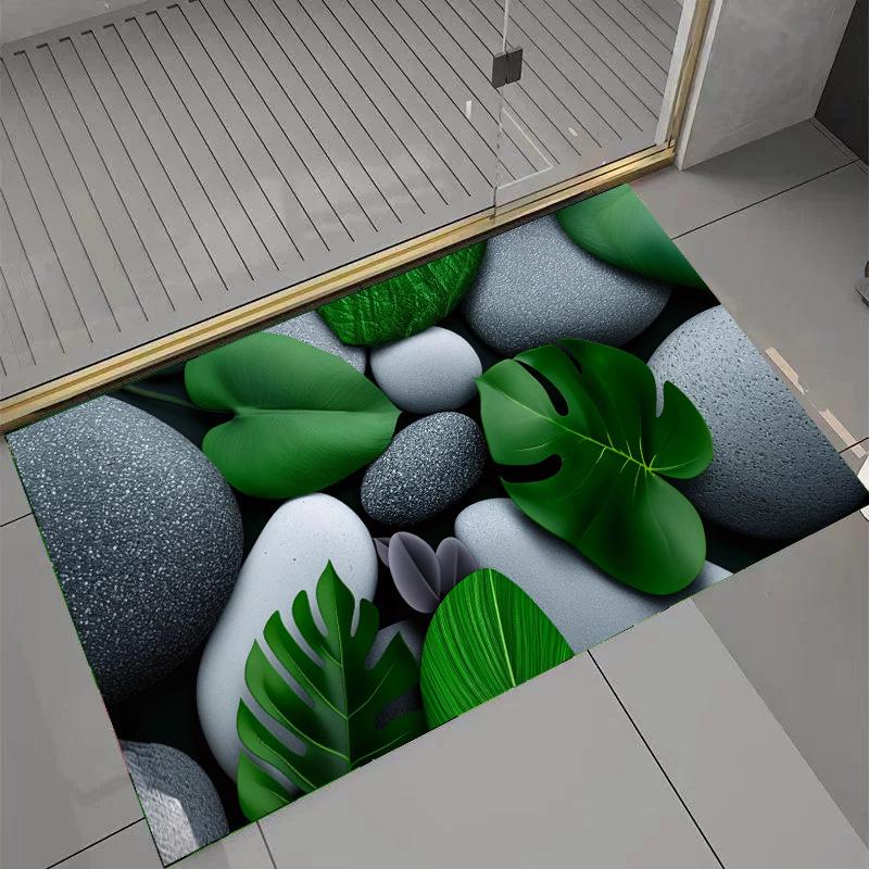 Luxuriöse 3D-Kiesel Diatomeenerde Fußmatte - Schnelltrocknend & Wasserabsorbierend für Eingang & Badezimmer