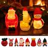 Ornamenti Natalizi Decorativi Luce Notturna Babbo Natale Pupazzo di Neve Alce Campanella Statuetta Lampada Luminosa Vinile Ponderato Lampada da Tavolo Decorazione Festiva per le Feste