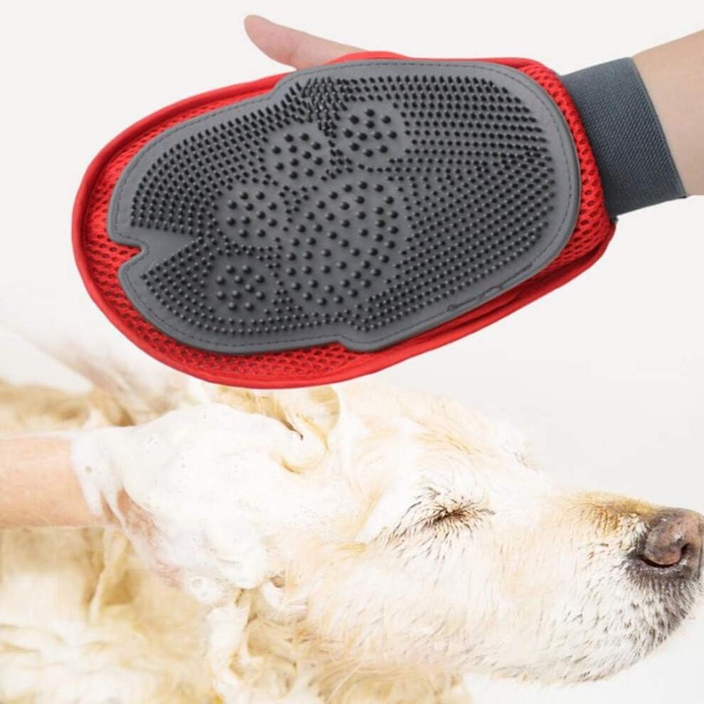 Grooming Glove for Cats - Pet Brush Hair Remover, Soft Rubber, One Size Fits All, Ideal for Shedding and Bathing