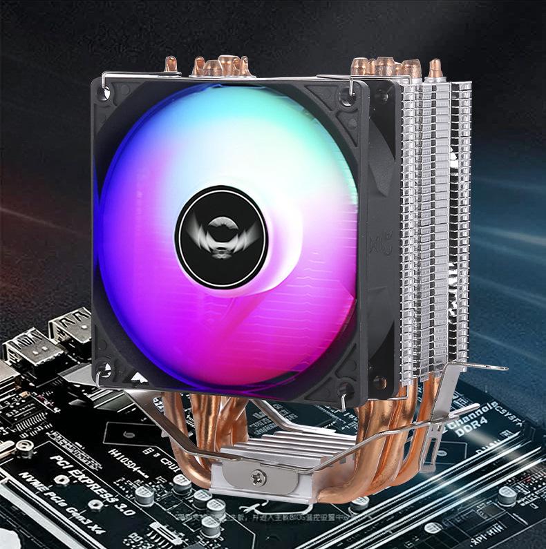 6 Copper Pipe CPU Cooler: Silent Tower Fan with 4 Heat Pipes for Desktop, Compatible with X79/x99 Motherboards