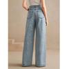 Women's Plus Size Embroidered Stretch Denim Straight Leg Jeans