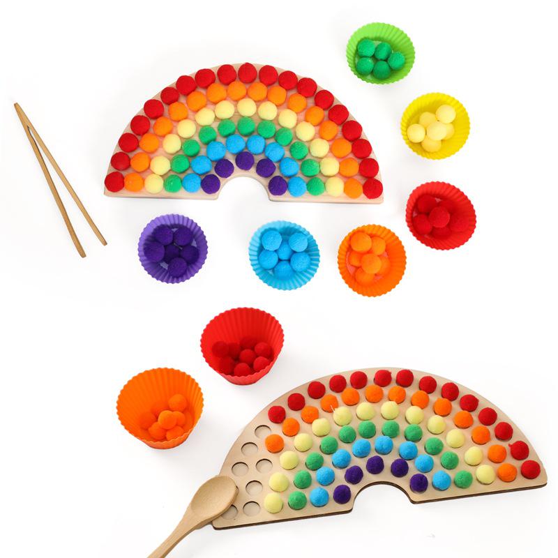 Rainbow Beads Baby Toy: Color Sorting & Hand-Eye Coordination Trainer
