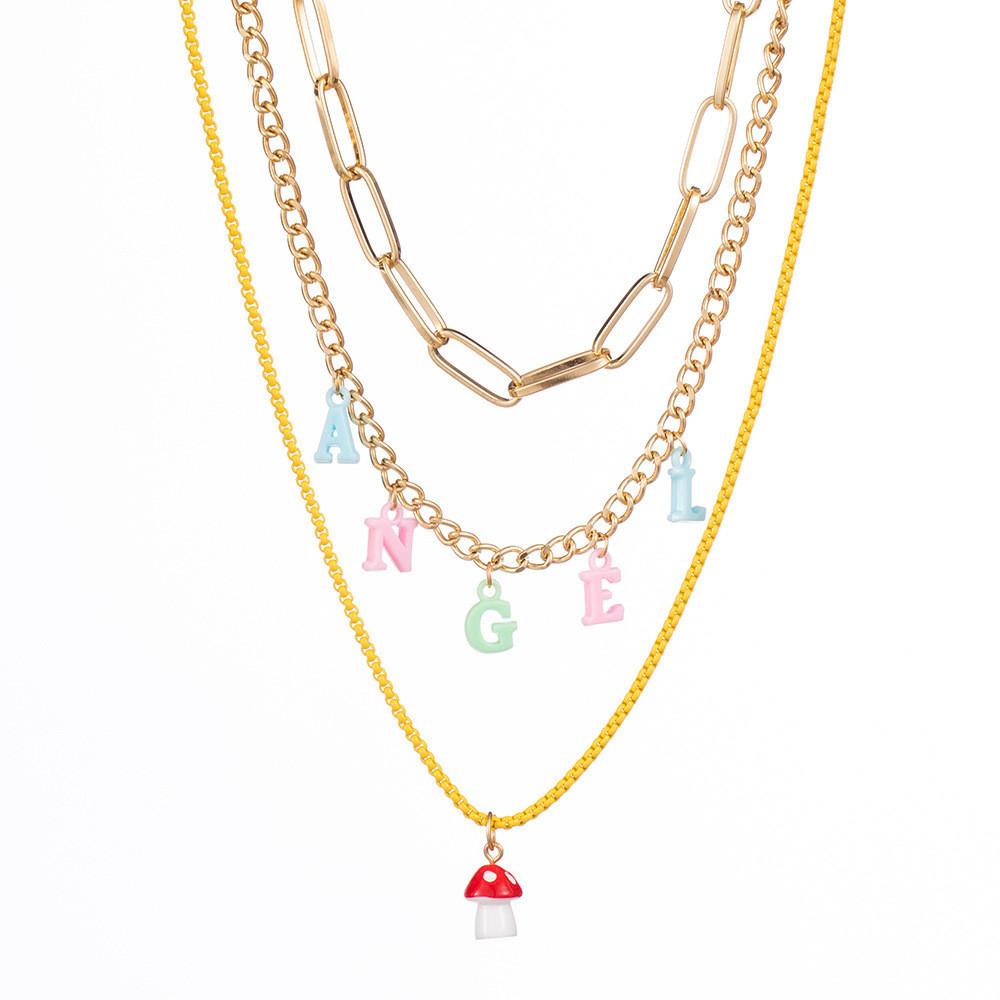Geometric Trendy Flower Soft Clay Dog Pendant Necklace Elegant Layered Jewelry Women For
