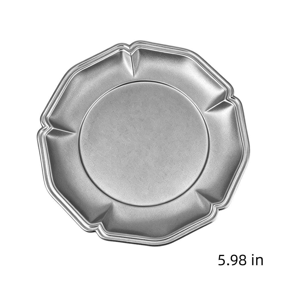 Retro Style Stainless Steel Cake Tray Silver Color Jewelry Storage Organizer  Jewelry Display