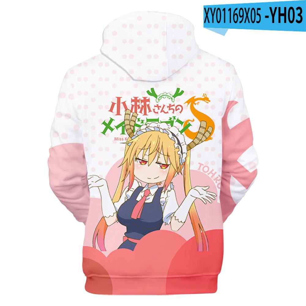 Miss Kobayashi's Dragon Maid Kanna Kamui Cosplay Hoodie Hip Hop Graphic Sweatshirt Poleron Hombre Streetwear Harajuku Clothes