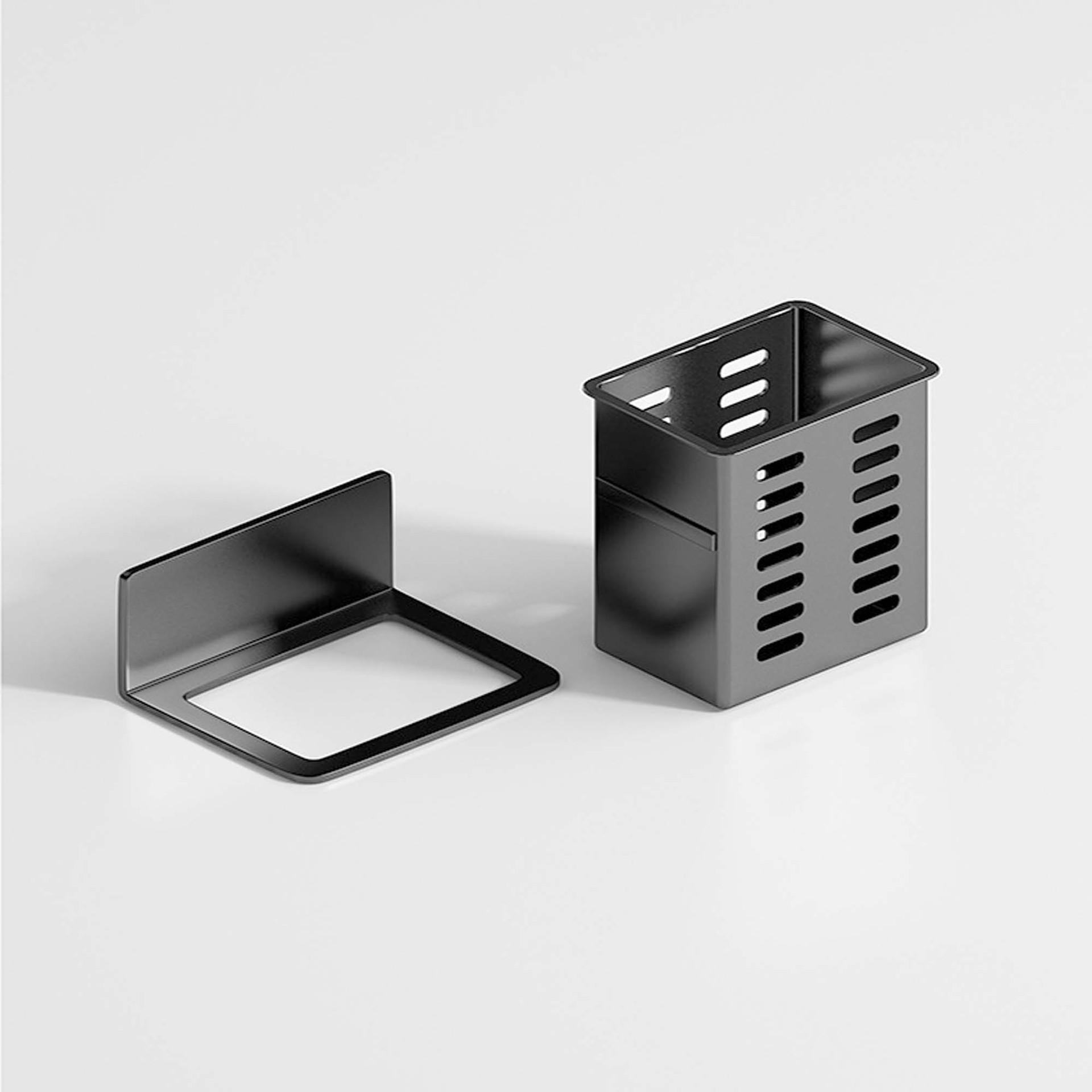 

Держатель для зубной пасты и зубных щеток, многофункциональный подвесной кронштейн, настенный ящик для хранения мобильного телефона, пульта дистанционного управления кондиционером чёрный