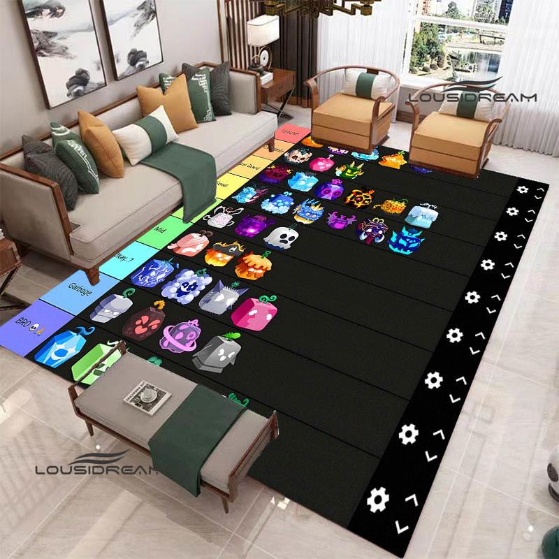 3D game B-blox fruits printed carpet Non-slip carpet outdoor carpets area rug Home bedroom decor rug for bedroom birthday gift