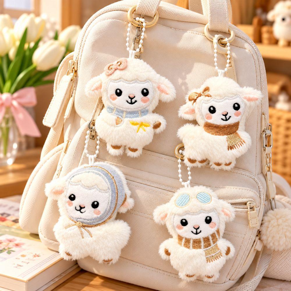 Soft Material Backpack Pendant Plush Texture Lamb Pendant Adorable Lamb Keychain Daily Carry