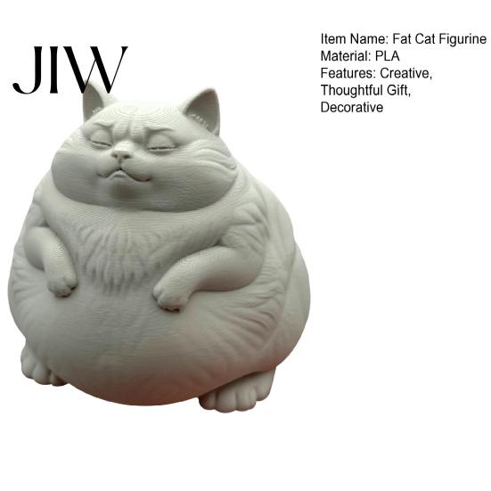 Handmade Craft Supplies for Adults Fat Cat Figurine, Cute Lazy Desk Car Decor with Solid Base, Desktop Decorations Office Mini Calming Statue Office,