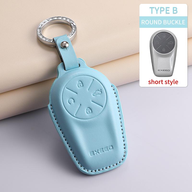 For Chery Exeed Et Txl Starway Vx Starlightrun C-Dm Car Keychain Protection Case Pu Car Remote Case Cover Shell Fashion Keychain