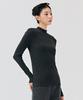 CHASECULT Women'S Basic Mock Neck T-Shirt - Charcoal Grey