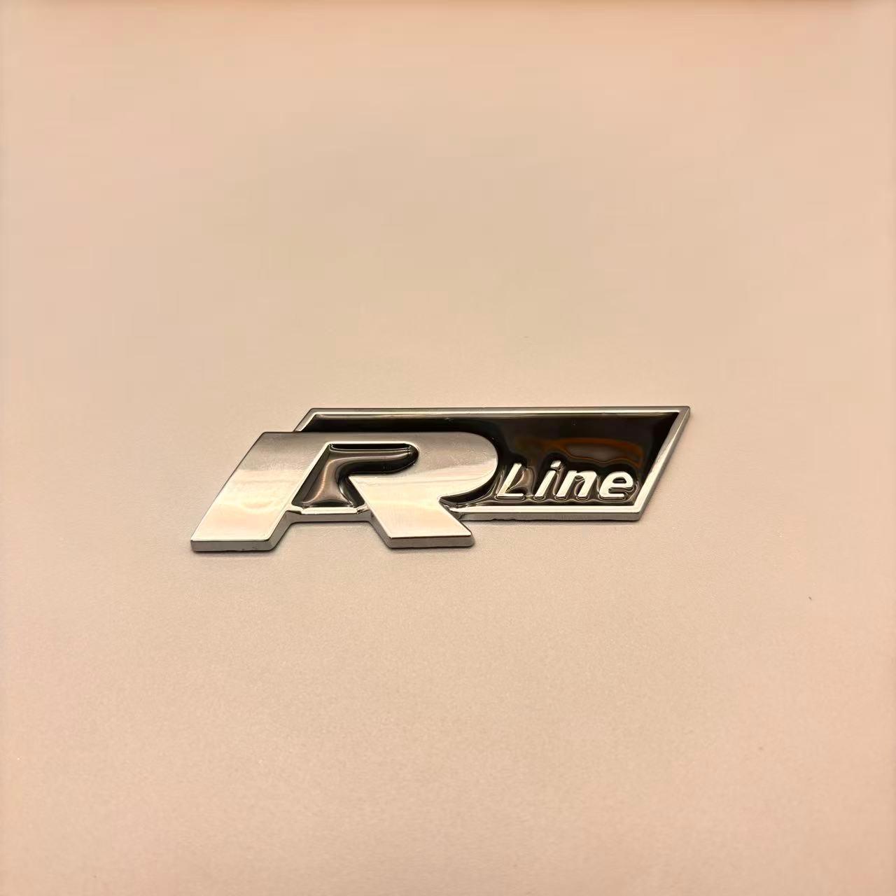 

Металева V-//W Rline Емблема Наклейка Задній Значок Декалі Для R Line Golf 6 GTI CC Touran Touareg Polo R Line-Silver Black