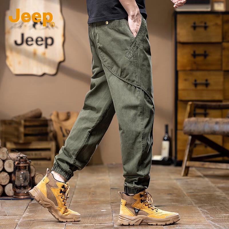 JEEP Men's Pure Cotton Tapered Cargo Pants