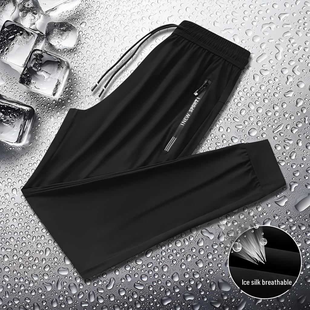 Schnelltrocknende Sommersporthose aus Eisseide für Herren aus Nylon - Lässige, gerade Passform in großen Größen