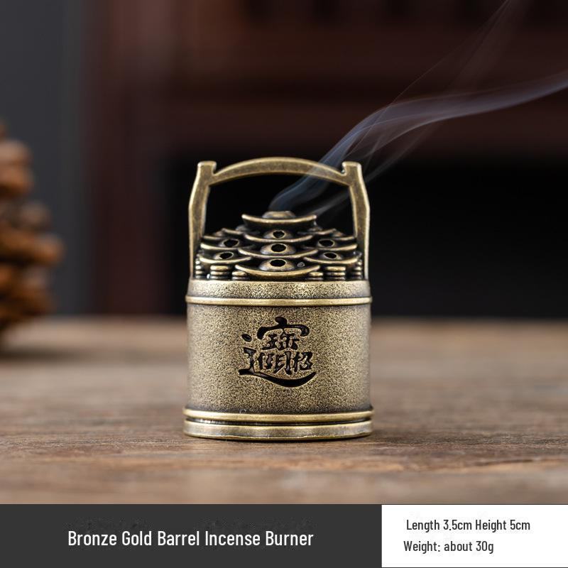 Vertical Baifu Hollow Creative Alloy Incense Burner - Office Decor