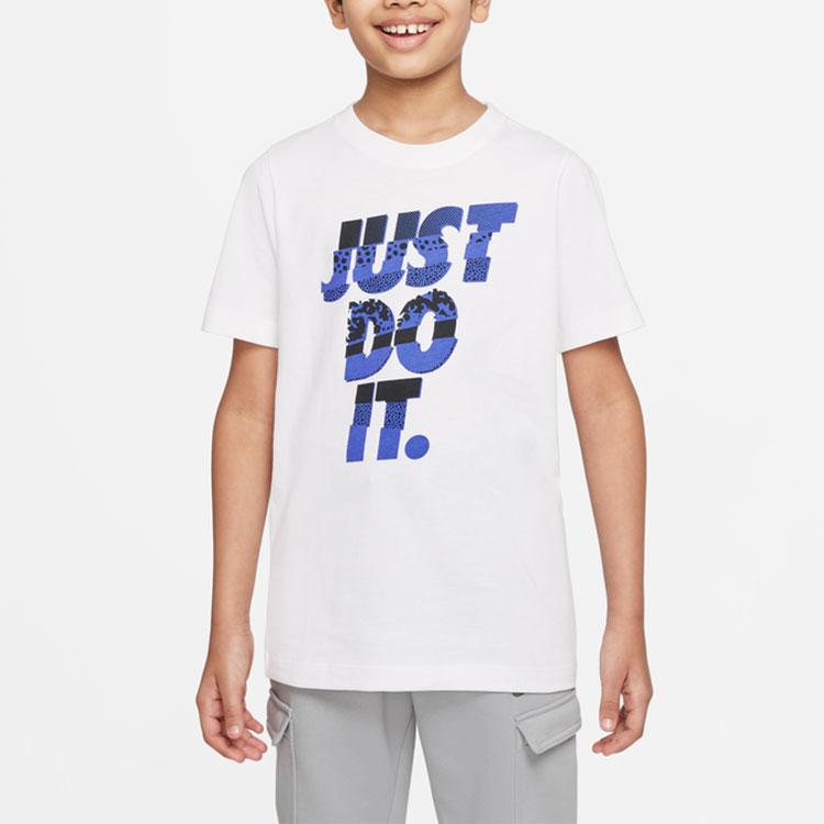 Nike Sportovní oblečení Potisk písmen Ležérní Kulatý výstřih Krátký rukáv Tričko Dětské topy DO1822-100