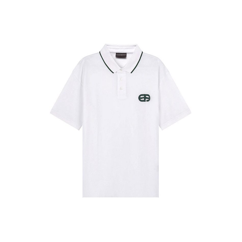

Emporio Armani Color Block Striped Logo Print Short Sleeve Polo Shirt Men tops White 6L1FA5-1JTKZ-0100 XXL
