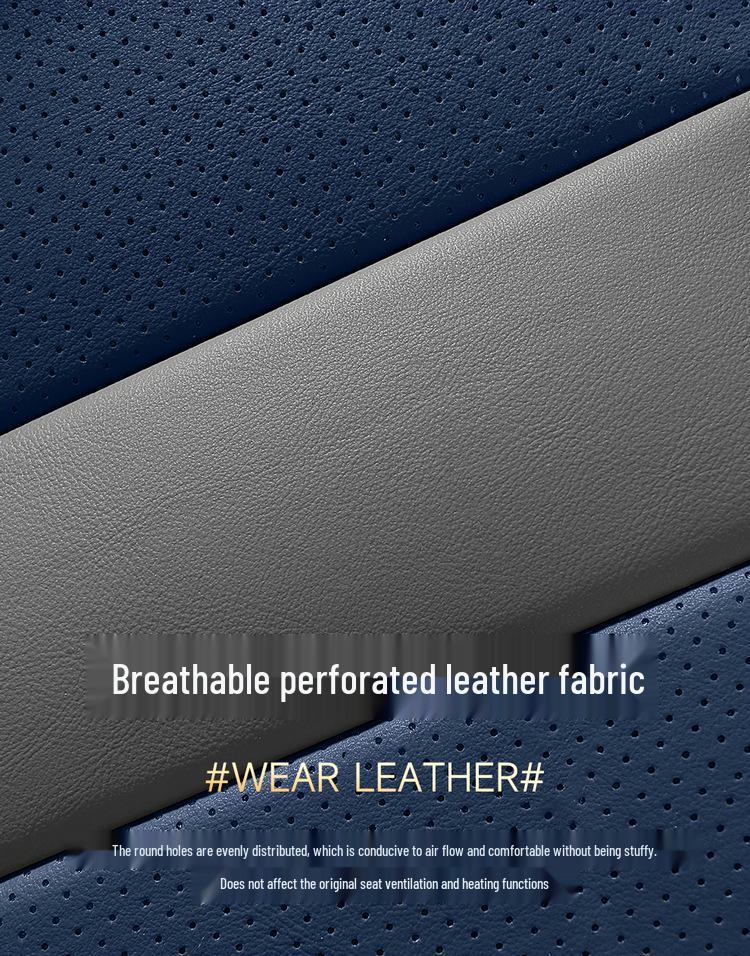 BYD Yuan PLUS Perforated Leather Car Seat Cushion - Year-Round, Fully Enclosed, Five-Seat Cover.