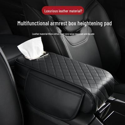 Auto Armlehnenpolster mit Handyhalter & Taschentuchbox – Multifunktionales Mittelkonsolen-Zubehör