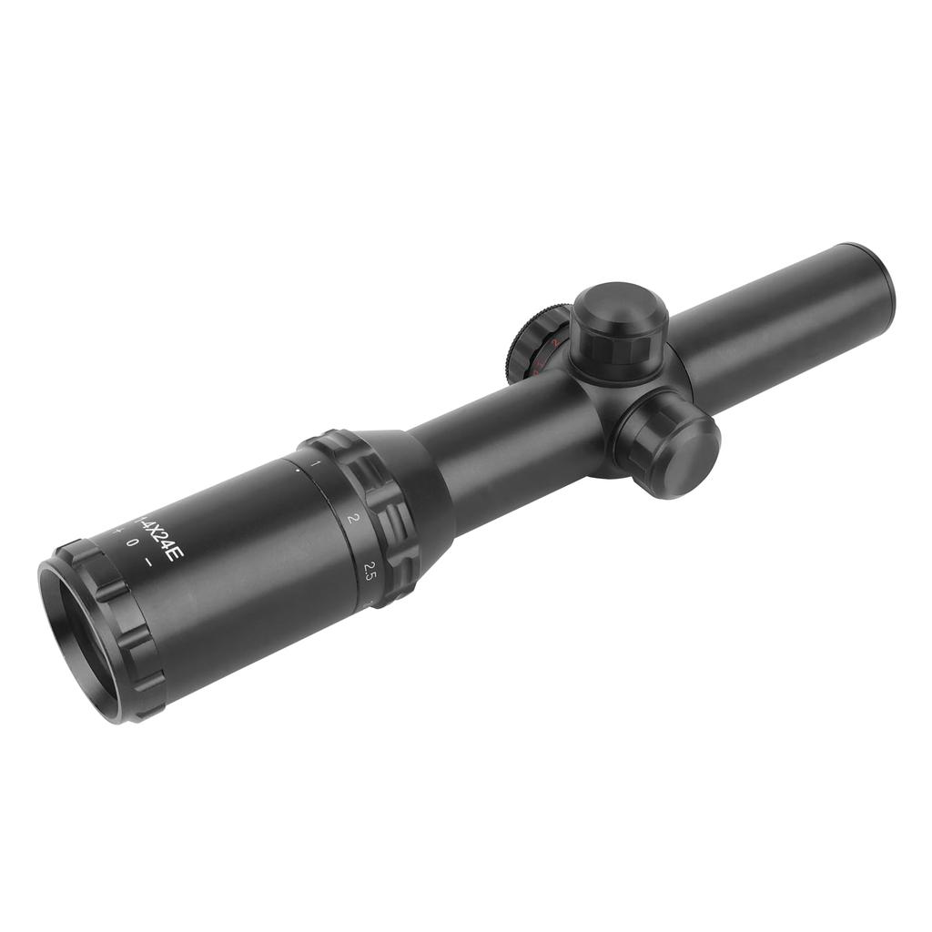 SKEERY 1-4x24RG Riflescope, Short Scope, 5 Brightness Settings for R and G, 1-4x Magnification Sight, 20mm Rail Mount