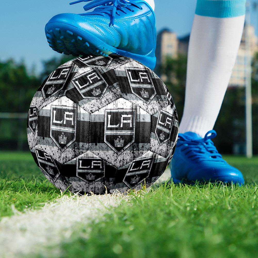 Los Angeles Kings Indoor Soccer Ball Size 5 Colorful All Ages Machine Stitched PVC Competition Ready Durable High-Bounce