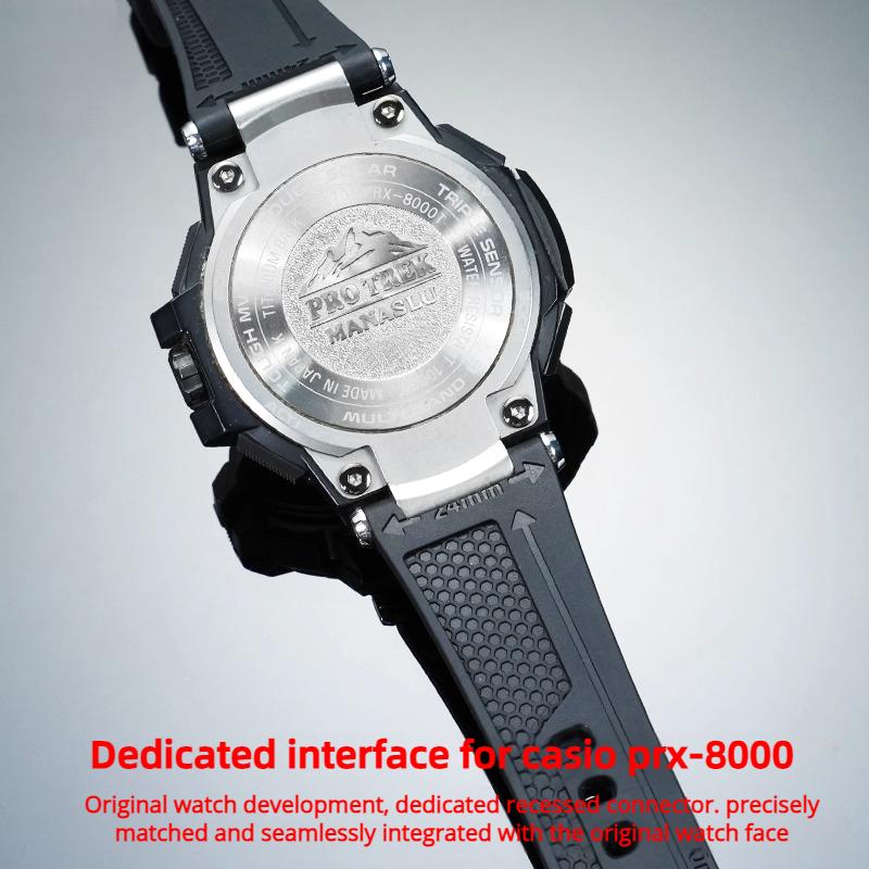 Soft FKM strap For Casio PROTREK series PRX-8000T/YT PRX-8001YT watch band Men fluororubber bracelet wristband watch Accessories
