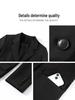 Women's Black Regular Fit Shoulder Suit Jacket - Autumn/Winter Loose Casual Korean Style with High-End Feel