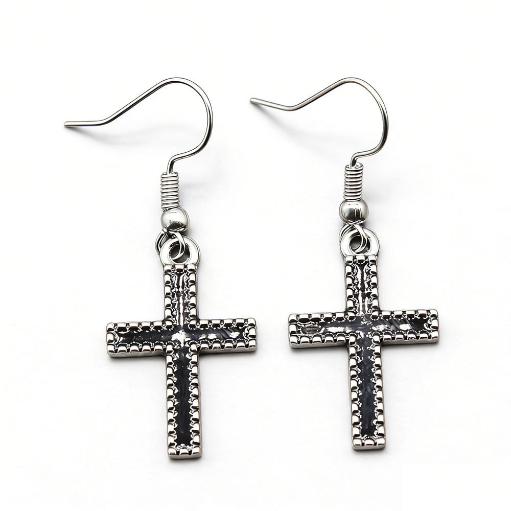 Pendientes Largos de Esmalte con Colgante Cristiano Gótico Joyería Para Mujeres Regalos Populares