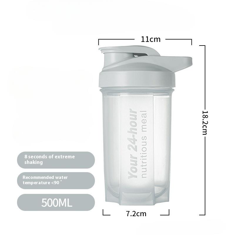 1PC 500ml Protein Powder Shaking Cup Portable Sport Shaker Bottle Fitness Gym Shaker Whey Protein Powder Mixing Bottle with shaking ball